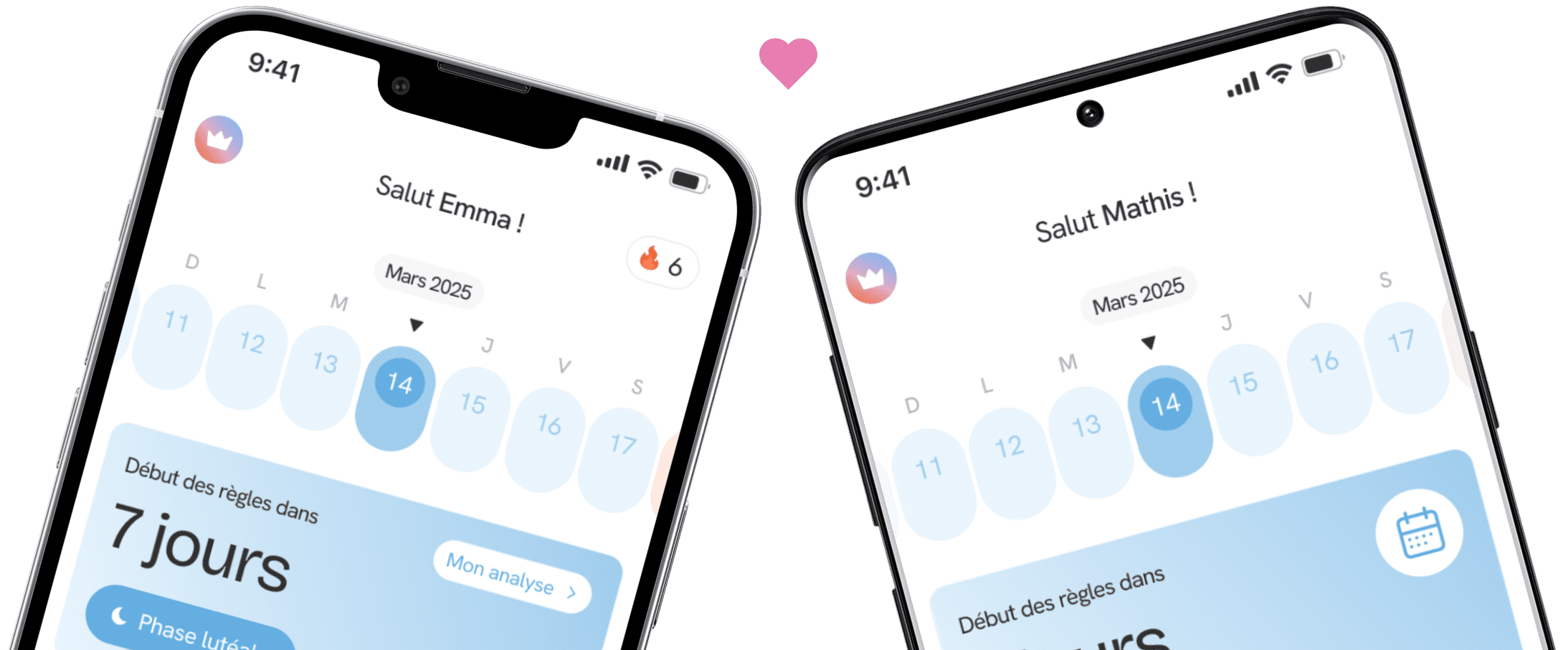 Wenly, application de suivi de cycle menstruel pour les couples