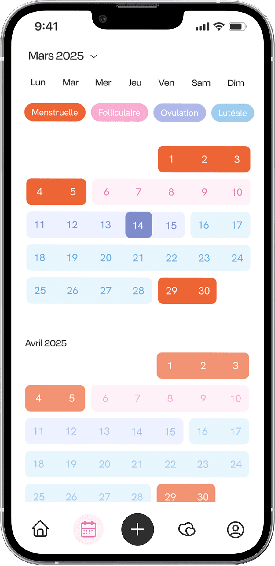 Calendrier menstruel partagé